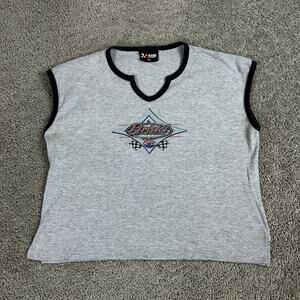 Bristol Motor Speedway Shirt Womens 2XL Gray NASCAR Racing V Neck Sleeveless